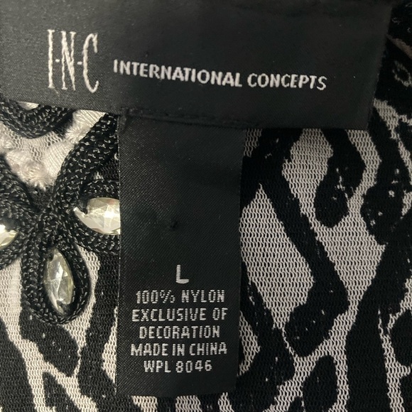 INC tunic top with embroidery and bling size L - Picture 3 of 8